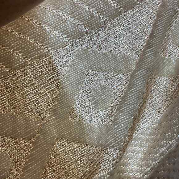 Vintage Sweater 80s Size M Jane Adams Oversized Cream Gold Metallic - Picture 10 of 11